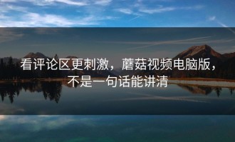 看评论区更刺激，蘑菇视频电脑版，不是一句话能讲清