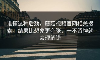 谁懂这种后劲，蘑菇视频官网相关搜索，结果比想象更夸张，一不留神就会理解错