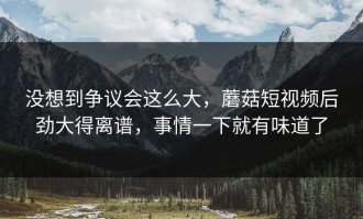 没想到争议会这么大，蘑菇短视频后劲大得离谱，事情一下就有味道了