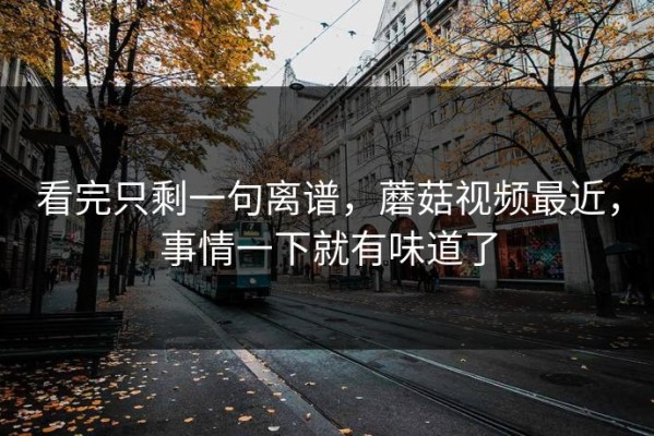 看完只剩一句离谱，蘑菇视频最近，事情一下就有味道了
