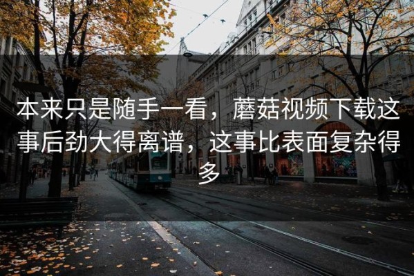 本来只是随手一看，蘑菇视频下载这事后劲大得离谱，这事比表面复杂得多