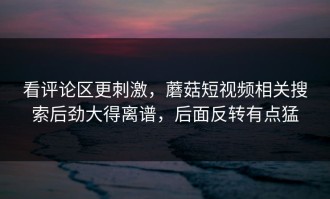 看评论区更刺激，蘑菇短视频相关搜索后劲大得离谱，后面反转有点猛