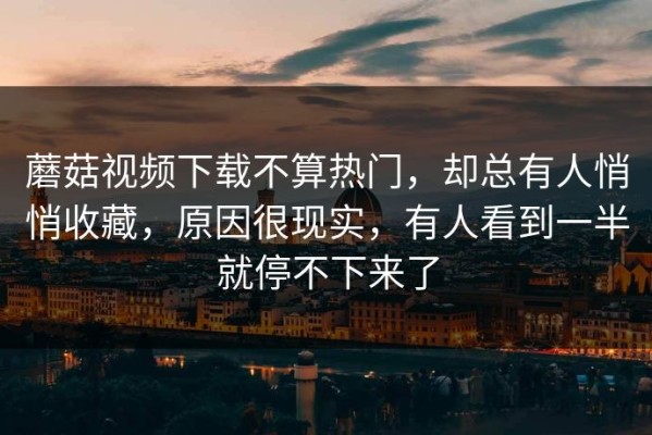蘑菇视频下载不算热门，却总有人悄悄收藏，原因很现实，有人看到一半就停不下来了