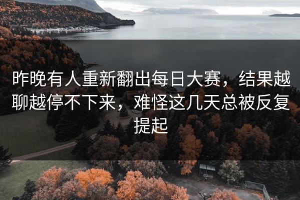 昨晚有人重新翻出每日大赛，结果越聊越停不下来，难怪这几天总被反复提起
