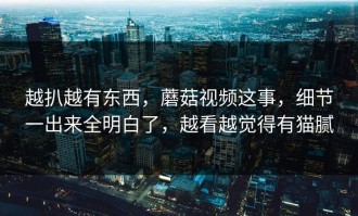越扒越有东西，蘑菇视频这事，细节一出来全明白了，越看越觉得有猫腻