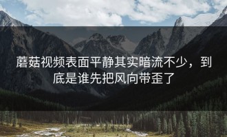 蘑菇视频表面平静其实暗流不少，到底是谁先把风向带歪了