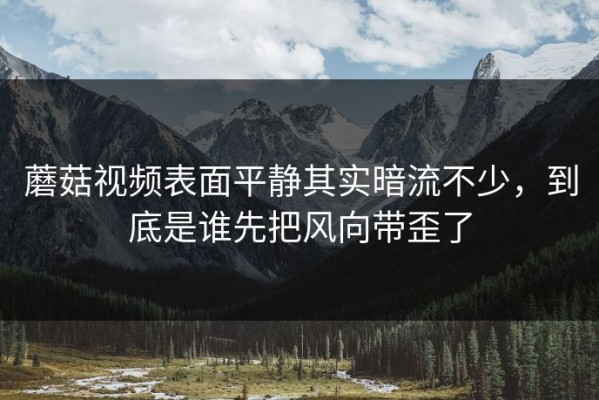 蘑菇视频表面平静其实暗流不少，到底是谁先把风向带歪了