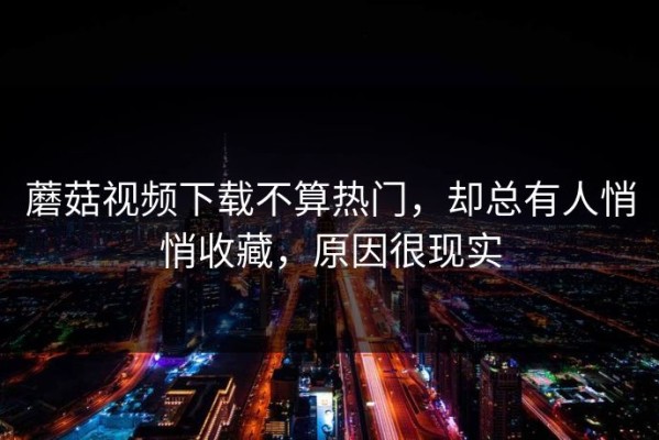 蘑菇视频下载不算热门，却总有人悄悄收藏，原因很现实