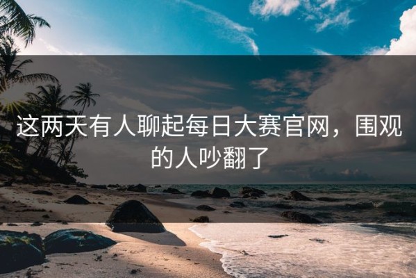 这两天有人聊起每日大赛官网，围观的人吵翻了