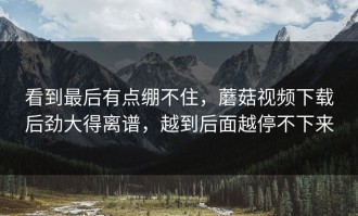 看到最后有点绷不住，蘑菇视频下载后劲大得离谱，越到后面越停不下来