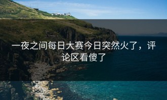 一夜之间每日大赛今日突然火了，评论区看傻了