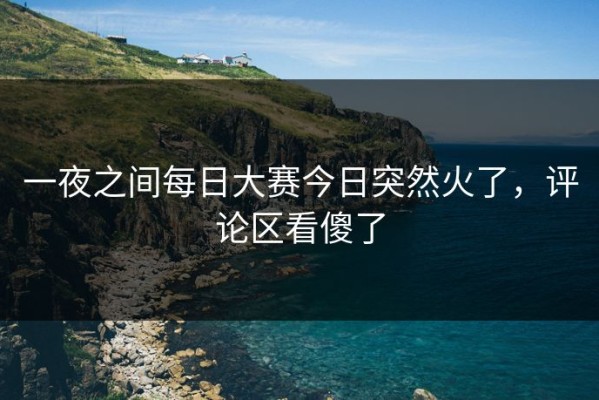 一夜之间每日大赛今日突然火了，评论区看傻了