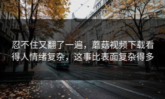忍不住又翻了一遍，蘑菇视频下载看得人情绪复杂，这事比表面复杂得多