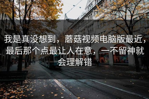 我是真没想到，蘑菇视频电脑版最近，最后那个点最让人在意，一不留神就会理解错