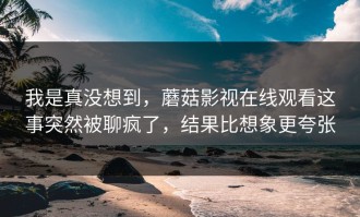 我是真没想到，蘑菇影视在线观看这事突然被聊疯了，结果比想象更夸张