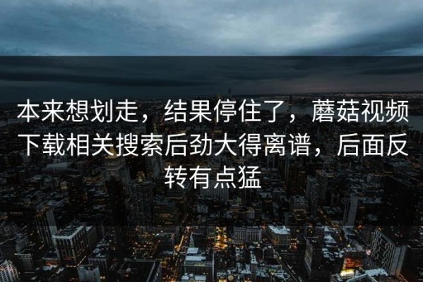 本来想划走，结果停住了，蘑菇视频下载相关搜索后劲大得离谱，后面反转有点猛