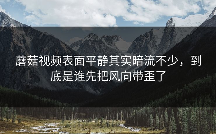 蘑菇视频表面平静其实暗流不少，到底是谁先把风向带歪了