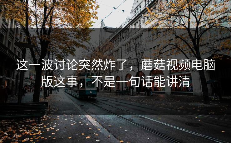 这一波讨论突然炸了，蘑菇视频电脑版这事，不是一句话能讲清