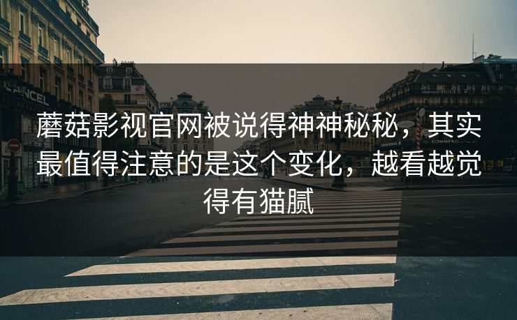 蘑菇影视官网被说得神神秘秘，其实最值得注意的是这个变化，越看越觉得有猫腻