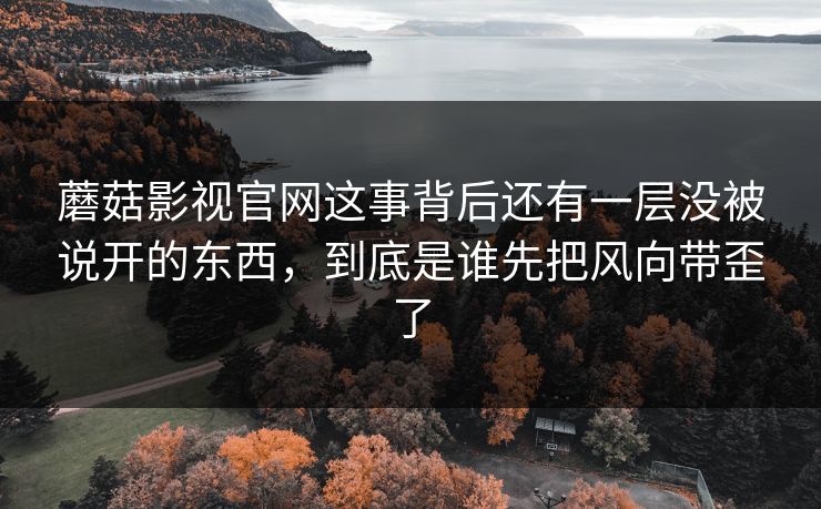 蘑菇影视官网这事背后还有一层没被说开的东西，到底是谁先把风向带歪了